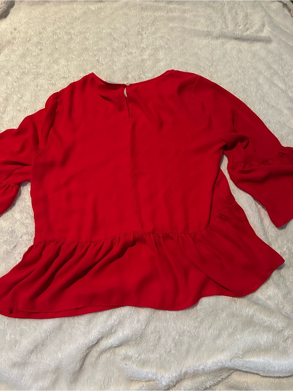 J. CREW Women’s Red Peplum Blouse
Size Large